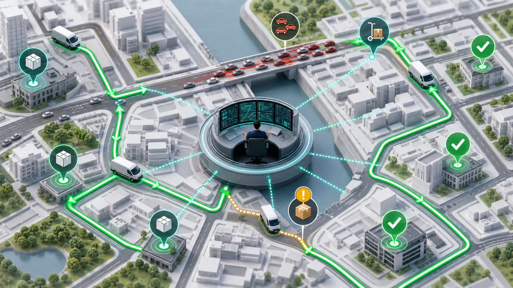 TMS route optimization is the use of transportation management system software to plan efficient delivery routes, assign work to drivers, monitor progress in real time, and improve route performance over time.