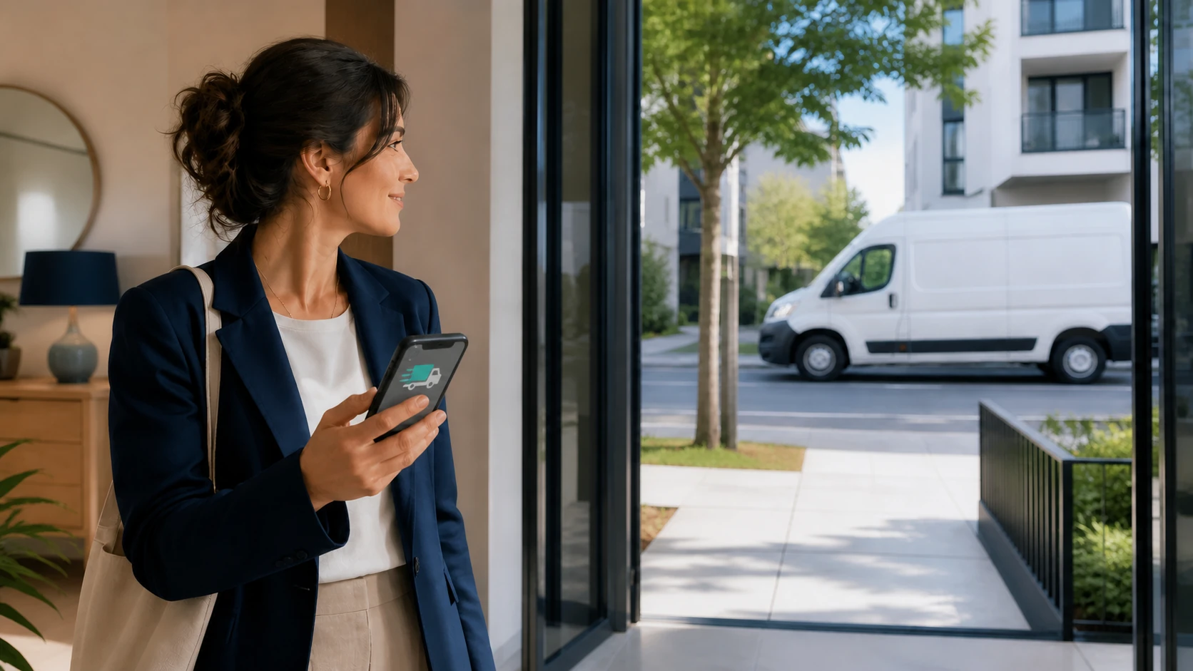 Customer tracking interface showing an updated delivery ETA after an exception