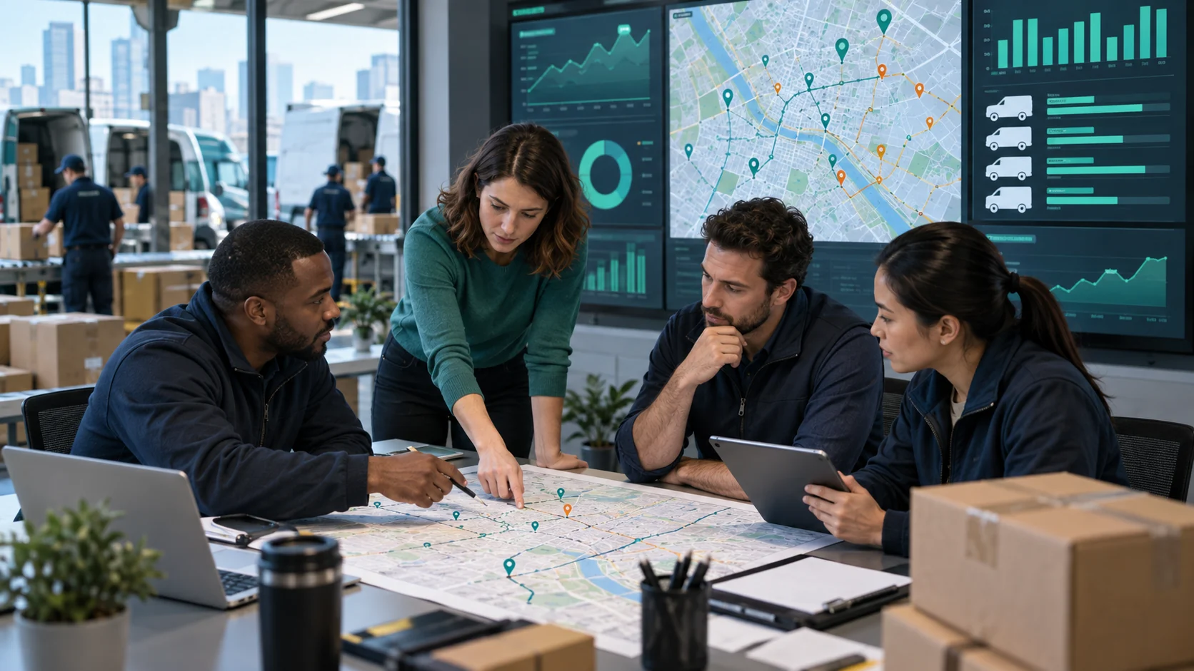 Dispatcher balancing drivers vehicles and delivery volume for a peak season plan